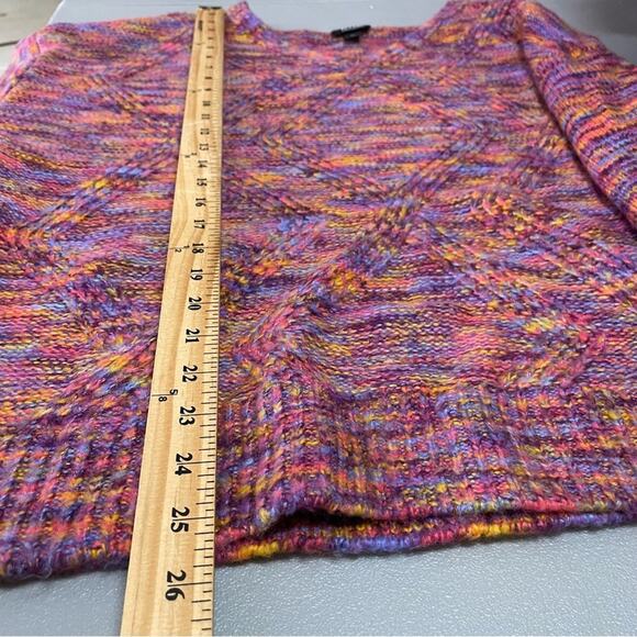 A.N.A. A New Approach pink colorful knit sweater size XL rolled up sleeves - Picture 10 of 11